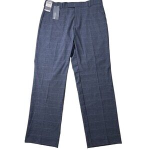 NEW Men's Kenneth Cole Reaction Flat Front Smooth Sailing Pants Blue 34W X 32L